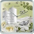 Diamanthochzeit: Individuelle Uhr zur Diamanthochzeit mit Ihrem Wunschtext auf dem Ziffernblatt - Viereckige Wanduhr mit Alu-Rahmen und ger�uscharmen Uhrwerk