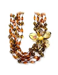 Multicolor Amber Collection Designer Flower Beads Neckalce