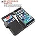 Yousave Accessories iPhone 6S Case Black PU Leather Wallet Cover