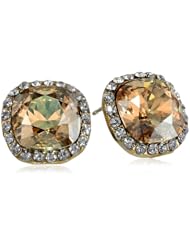 Oroclone "Crystal Luxe" Gold Plated Princess Cut Swarovski Stone Earrings