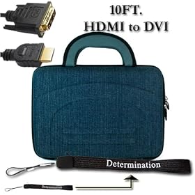Acer Aspire One D250 Denim Cube Netbook Carrying Case + DVI TO HDMI 10FT HD Cable + Determination Hand Strap
