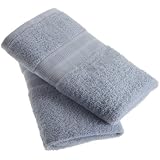 1888 Mills 100-Percent Organic Cotton Oversized Hand Towel Set of 2, Water Blue by 