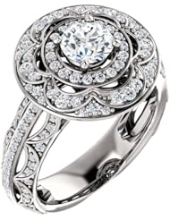 Platinum Round Cut Diamond Ring -- LIFETIME WARRANTY