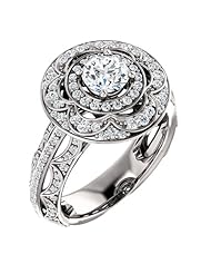10K White Gold Round Cut Diamond Ring -- LIFETIME WARRANTY