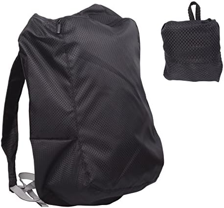 Releaserain Ultra Lightweight Handy Waterproof Black Folding Backpack Daypack 14L Packable Foldable Portable Bag for Camping Hiking Cycling Trekking Gym Sport Outdoor Beach Shopping Carry On Travel
