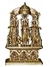 Ram Darbar with Hanuman Kneeling Hindu Gods Ram Laxman Sita Brass Sculpture Temple Murti 18"