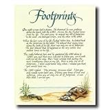 Footprints In The Sand Beach Jesus Christ Religious Picture Art Print
