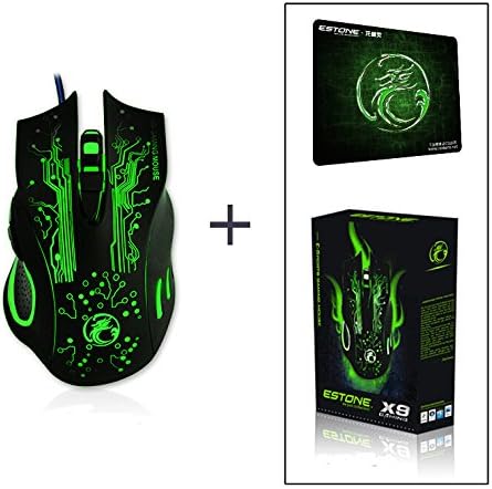 Estone x9 2400DPI LED Optical 6D USB Wired game Gaming Mouse gamer PC computer Laptop perfect upgrade combine x5 x7 with gift mouse mat