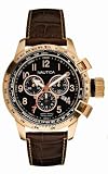 Image of Nautica A31502G Gents Polished Rose Gld Case/ Black Dial/ Swiss
Movement/ Brown Croco Strap