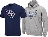 Tennessee Titans Navy T-Shirt and Steel Hooded Sweatshirt Combo Pack