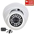 VideoSecu Day Night Vision 700TVL Dome Security Camera 1/3" Sony Effio CCD 28 IR LEDs Vandal Proof Wide Angle View Lens for CCTV Home Surveillance DVR System with Power Supply and Free Security Warning Decal A74