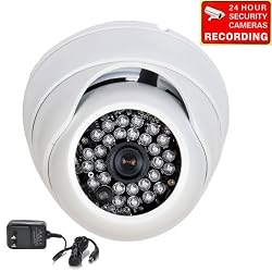 VideoSecu Day Night Vision 700TVL Dome Security Camera 1/3" Sony Effio CCD 28 IR LEDs Vandal Proof Wide Angle View Lens for CCTV Home Surveillance DVR System with Power Supply and Free Security Warning Decal A74