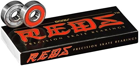 LongRise® Rene Skateboard Bearings Bones Bearings Red Bearings (8 Pack)