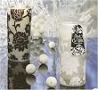 Deco Glow Velvet on Tall Frosted Glass Black