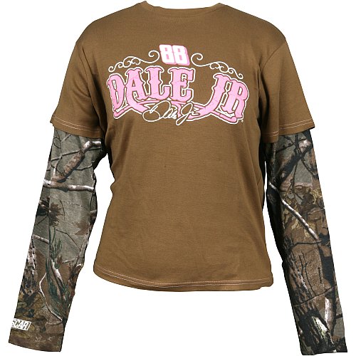 Buy Chase Authentics Dale Earnhardt, Jr. Ladies Long Sleeve Layered Tee by Action Sports Image