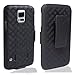 Galaxy S5 Case - Belt Clip Holster Cover Shell Kickstand Criss Cross Black New Plaid Design, Samsung Galaxy S5 Case