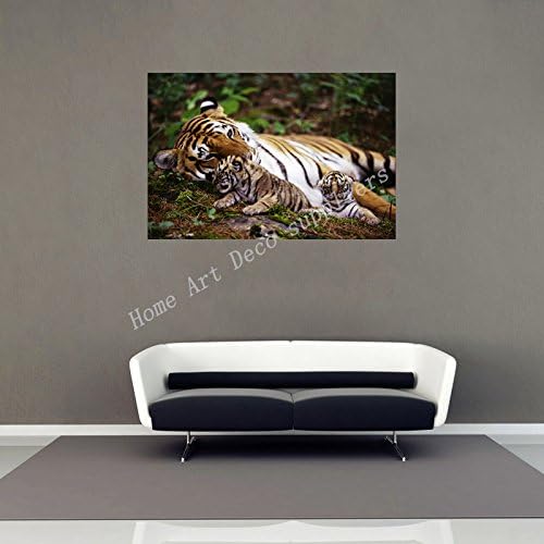 Tiger Mom And Two Little Tiger Poster 4 Size Image Of Modern Urban Art Deco Wallpaper Waterproof Back Glue Paper Poster WFJ223