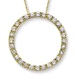 14K Yellow Gold 1 ct. Diamond Circle Pendant with Chain