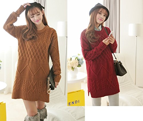 進化系ニット レディース ニット ワンピース ニットワンピース カジュアル 白 赤 ブラウン