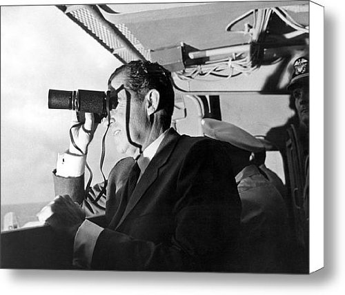 President Richard Nixon Watches Apollo Canvas Print / Canvas Art - Artist Everett