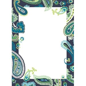 Brewster Wall Pops WPE99820 Peel & Stick Paisley Please Dry-Erase Message Board with Marker, Blue