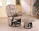 Coaster Bone Leatherette Glider with Ottoman