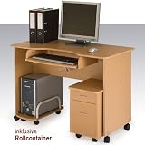 Computertisch in Buchedekor Milano