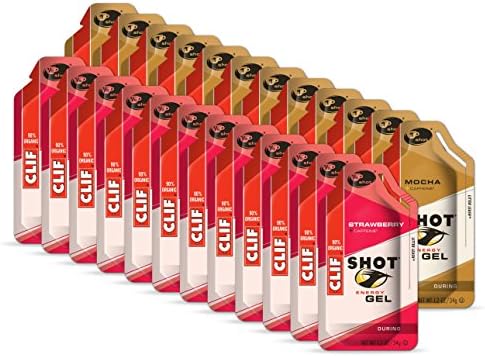 Shot Energy Gel Mocha 12 Count / Strawberry 12 Count (24 Total)