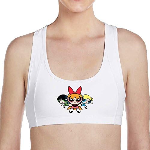 Girl The Powerpuff Girls 90% Nylon Seamless Racerback Padded Bra White Large