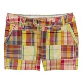 Girls' Cherokee  Plaid Patchwork Shorts - Red/ Orange