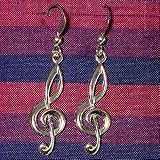 Sterling Silver G-Clef Earrings