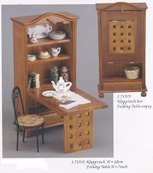 Reutter Porcelain Miniature Folding Table Empty
