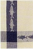 Waffle Weave 100% Cotton Blue Fish Dish Towel 18" X 28" Set / 6