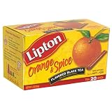 Lipton Black Tea, Orange & Spice, Tea Bags, 20-Count Boxes (Pack of 12)