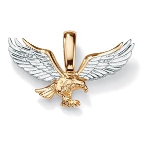 Men's Diamond Accent Tutone 10k Gold Eagle Pendant