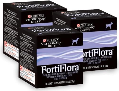 3 Pack FortiFlora CANINE Nutritional Supplement by Purina Box of 30 (1 gram packets)