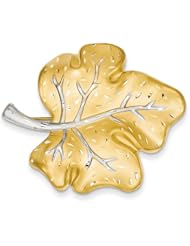 14k Rhodium & D/c Leaf Pin, Best Quality Free Gift Box Satisfaction Guaranteed