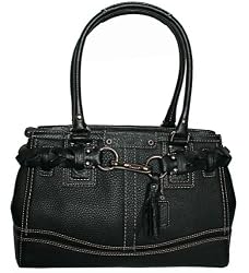 Coach Leather Hamptons Carryall Bag Purse Black F 13084-100% Authentic Guaranteed with Coach Tissue Paper & Box Available