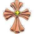 14K Rose Gold Peridot Cross Pendant