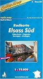  : Bikeline Radkarte Elsass S&uuml;d. 1 : 75.000. Frankreich
