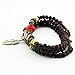 November's Chopin (TM) Multi Layer Leaf Pendant Wood Beads Adjustable Wrap Bracelet Link Wrist Necklace