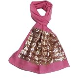 Sequin Scarves - Striped Multi Colour Sequin Scarf for Women and Girls - Sparkly Womens Scarfs - Cotton Fashion Pashminas Pashmina - Red, Blue, Purple, Pink, Black and Grey