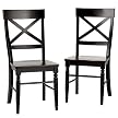 Antique Black Dining Chairs - Set of 2