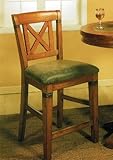 Set of 2 26"H Counter Height Barstool with Upholstery Seat in Warm Oak Fini ....