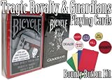 Bicycle Guardians & Tragic Royalty Plastic Coated Playing Card Decks w/ Texas Hold 'Em Poker Kit