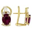 14K Yellow Gold Ruby and Diamond Earrings