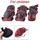 Como Child Skating Cycling Elbow Knee Wrist Support Pad Red Black