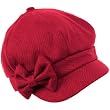 Ladies Winter Fall 6 Panel Newsboy Gatsby Cabbie Driver Ribbon Bow Cap Hat Wine