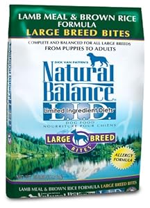Natural Balance Dry Dog Food Limited Ingredient Diet for Large Breeds, Lamb Meal and Rice, 28 Pound Bag
