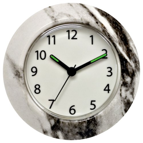 GE 11246 EL Clock Always On Night Light with Faux Marble Finish